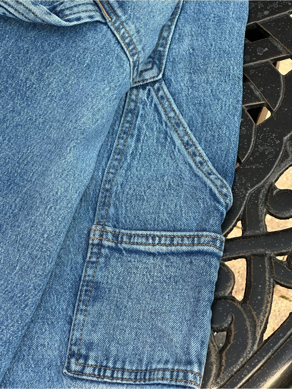 Scoop Carpenter Jeans Women’s Size 8 Wide Leg Utility Denim Light Wash Blue - Picture 8 of 13